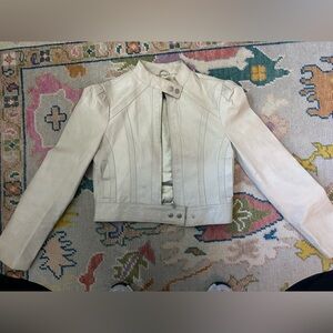 Arden B Cream Leather Jacket
